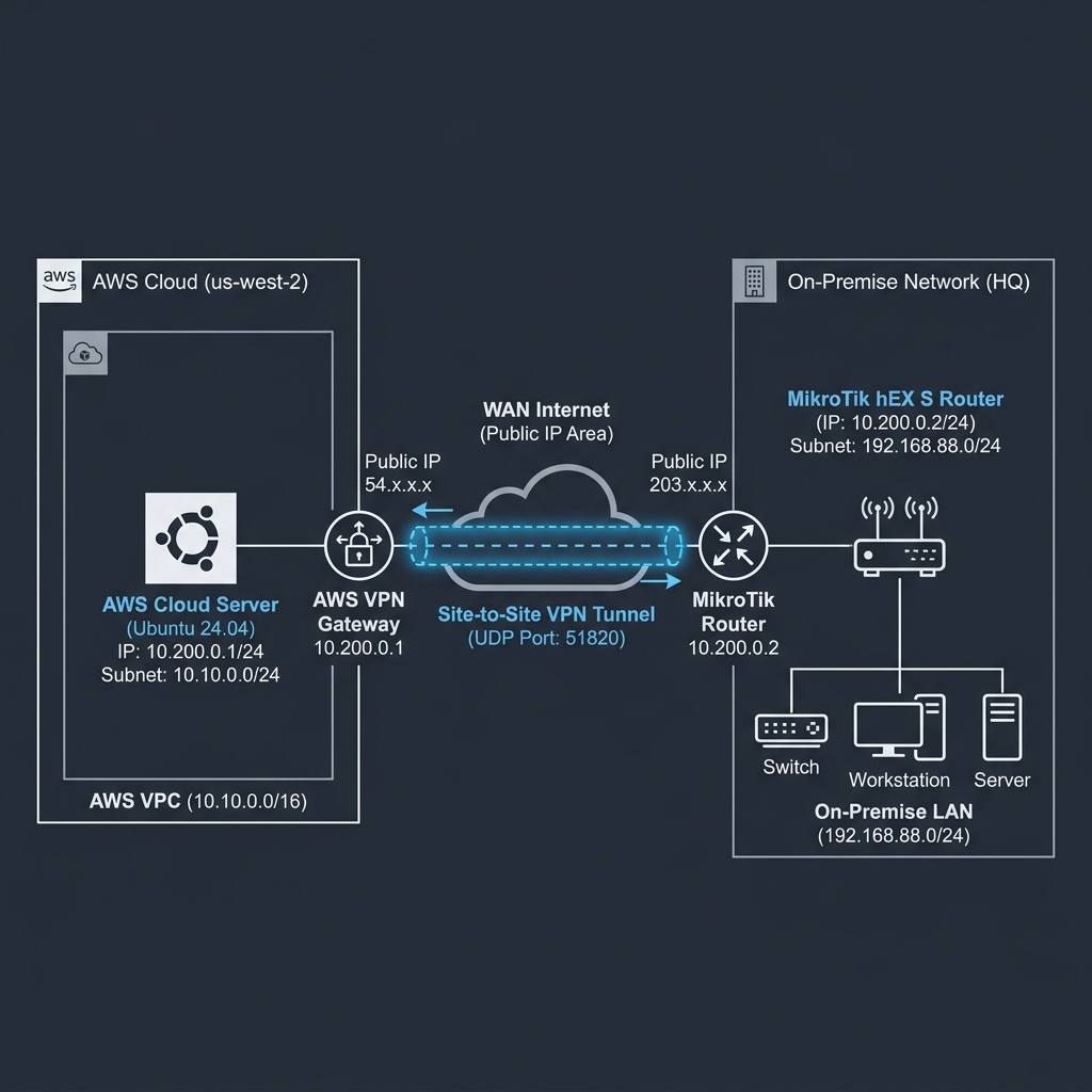 WireGuard Cloud-to-On-Premise Network Architecture